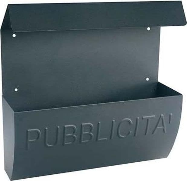 Cassetta Porta Pubblicita Reclame Alubox Acc.zinc Vern Antracite Mm 310X100