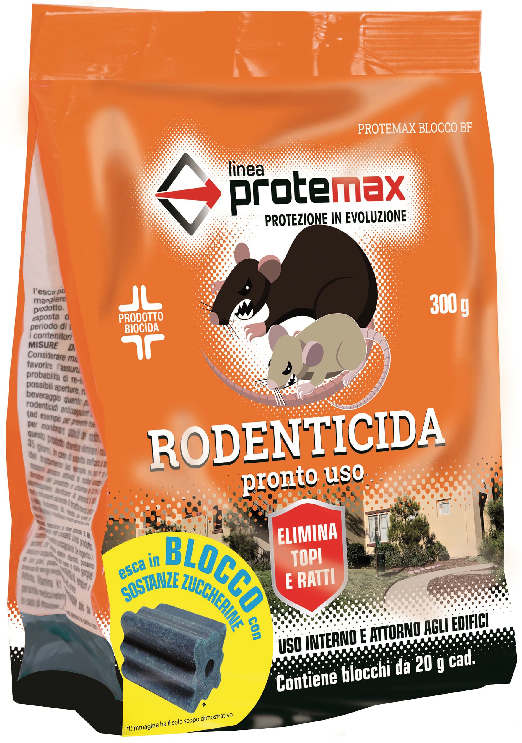 Esca Topicida Blocco Paraffinato Bf Gr. 300 24 Pezzi - 2