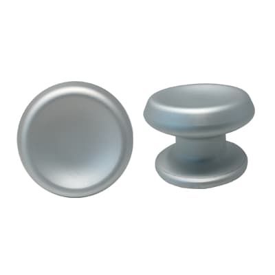 Pomolo per Portone 166 Saguatti Alluminio Argento Satinato D.mm 80 Base - 2