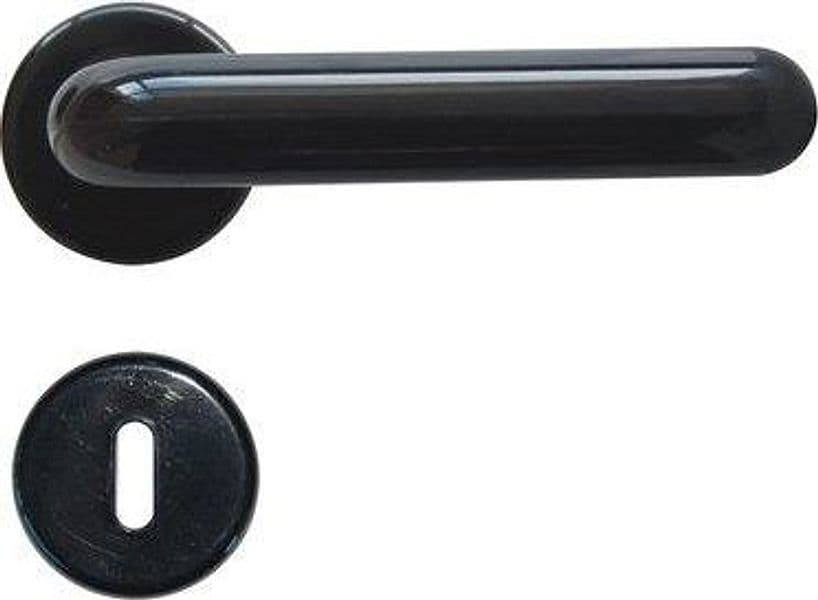 Maniglia King Rosetta Foro Patent Resina Nera Q8 2 Pezzi - 2