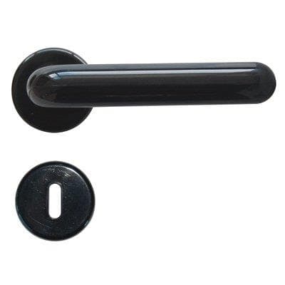 Maniglia King Rosetta Foro Patent Resina Nera Q8 2 Pezzi - 2
