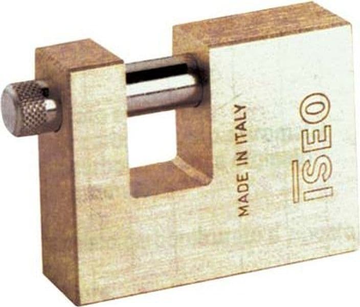Lucchetto Rettagolare Aditus Iseo Ottone Satinato Chiavi 2 mm 90 - 2