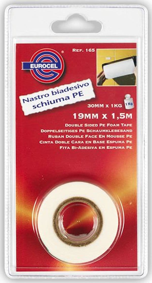 Nastro Biadesivo Fissaforte Mm 19 x 1 5 M Colore Bianco Eurocel