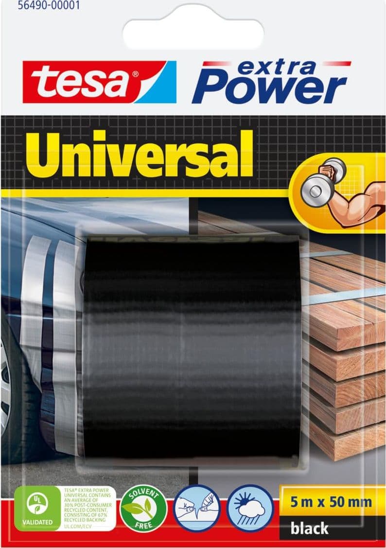Nastro Alta Resistenza Extra Power 56490 Tesa Nero 5 ml 50 mm 4 Pezzi
