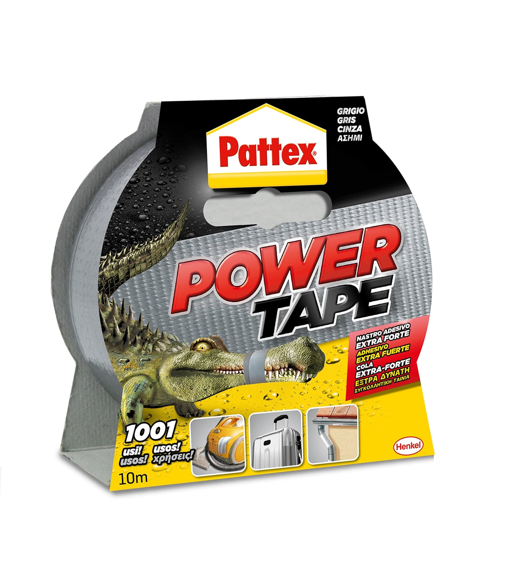Nastro Alta Resistenza Power Tape Pattex Grigio 10 ml 50 mm 2 Pezzi