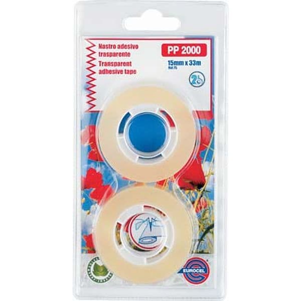Nastro Adesivo Trasparente Casa Duo Self Eurocel Ppl 33 ml 15 mm 2 Pezzi - 2