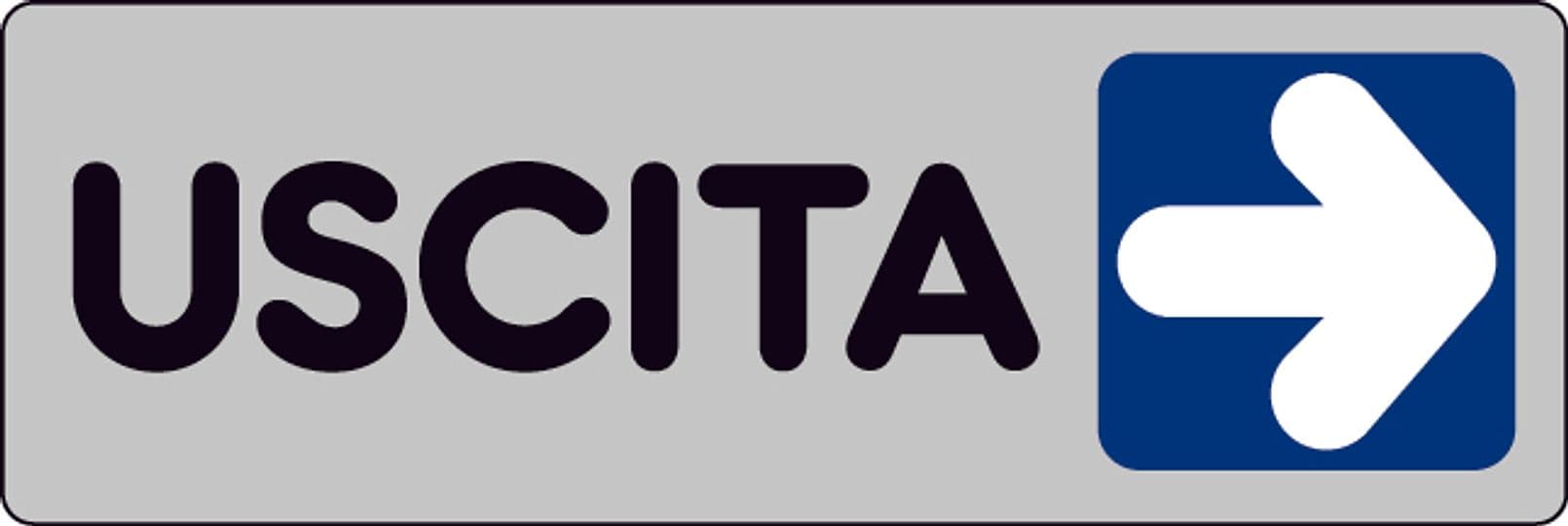 Etichetta Segnaletica Adesiva Uscita a Destra 10 Pezzi. Cm 15 x 5 - 2