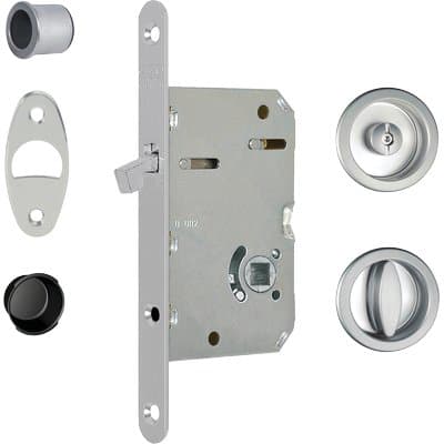 Serratura Porta Scorrevole Scivola Tre Agb Nicchie Tonde E.mm 50 B.tondo - 2