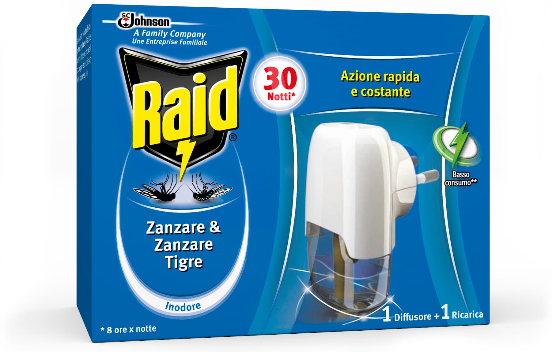 Elettroemanatore +ricarica Liquida 30 Notti 12 Pezzi Raid - 2