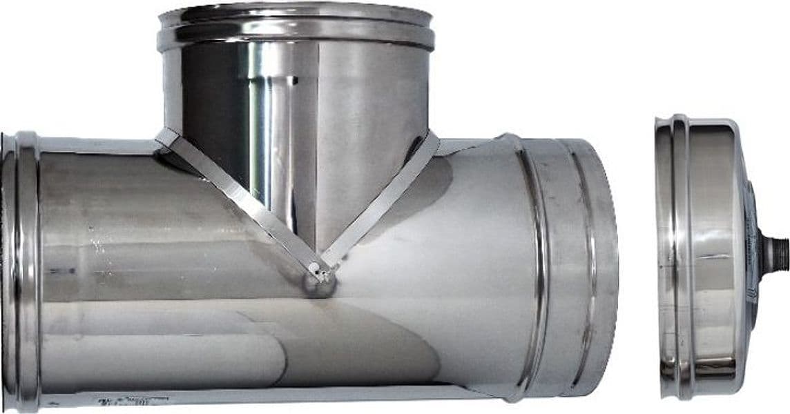 Raccordo a T Inox AISI 316L per Stufe + Tappo Ø Cm 10 Fem Fem Mas – Autres