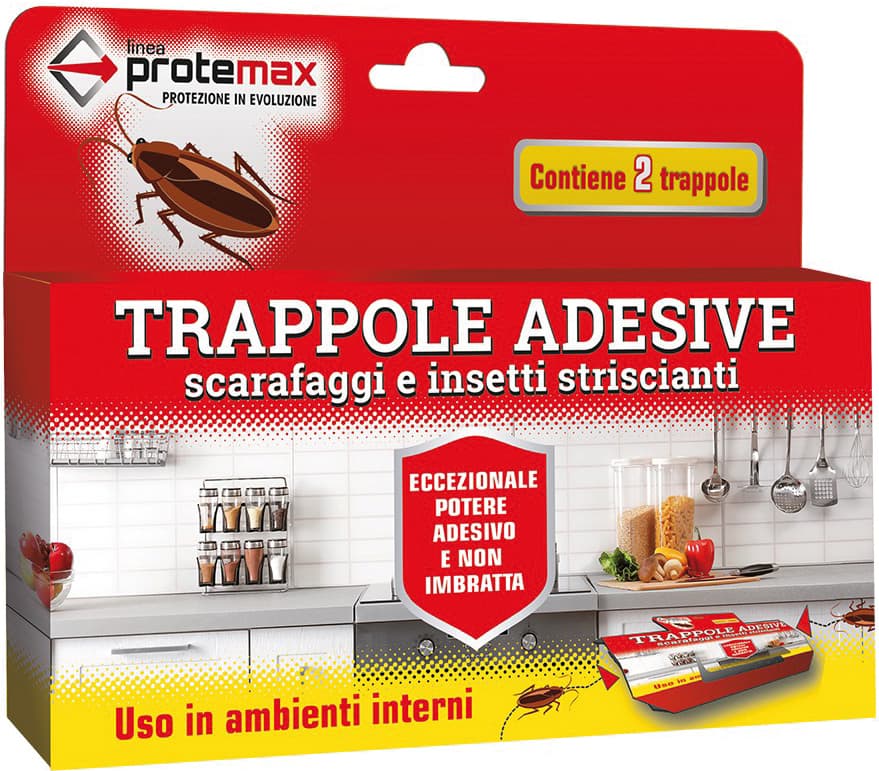 Trappola Adesiva per Scarafaggi ed Insetti Striscianti Pz 2 cm 21 x 17 - 2