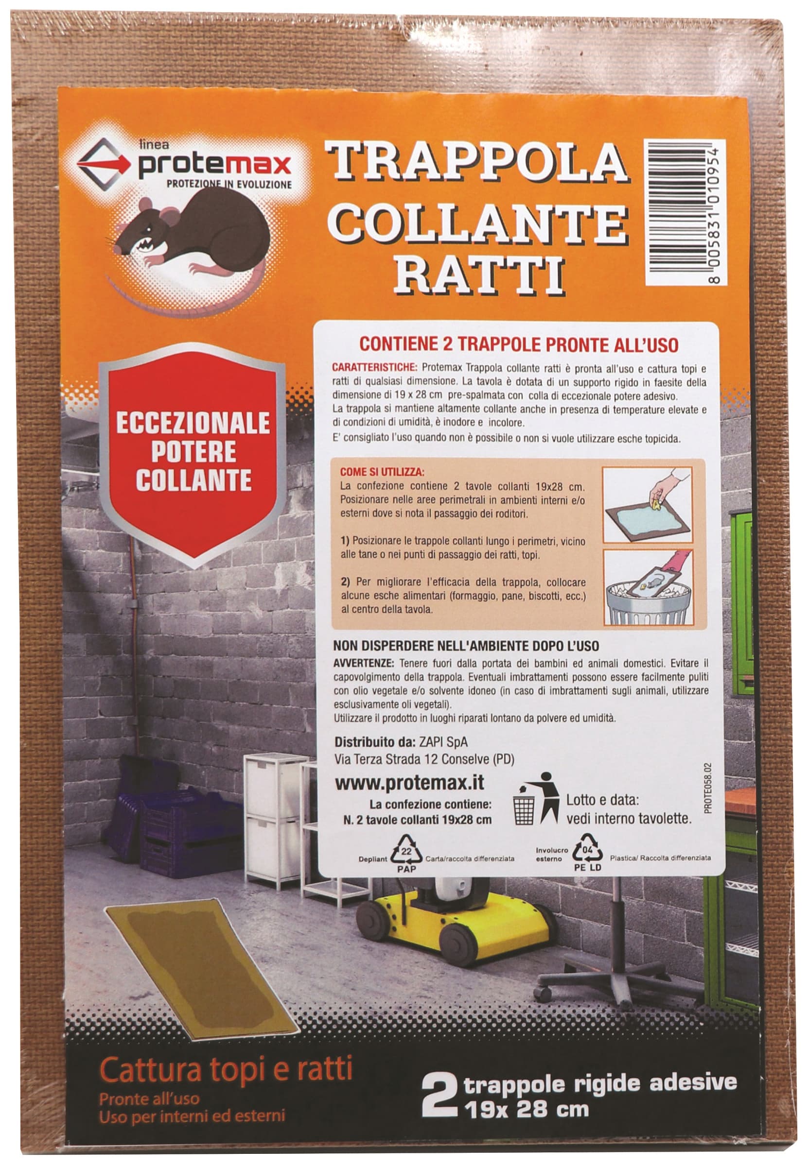 Trappola Tavoletta Topi Maxy Blister PZ.2 cm 19 x 28 - 2