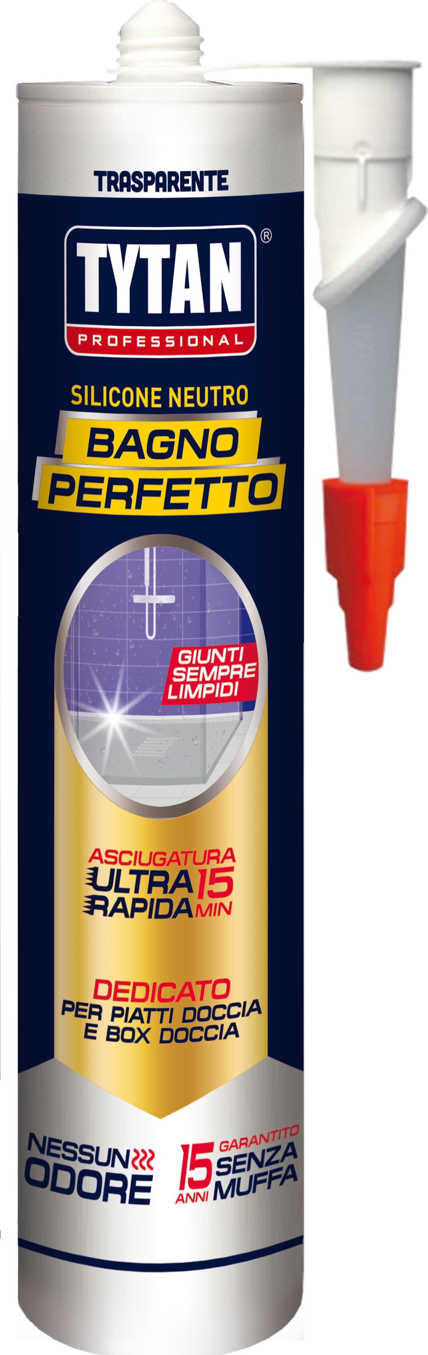 Silicone Neutro Bagno Perfetto Ml. 280 Trasparente 12 Pezzi Tytan - 2