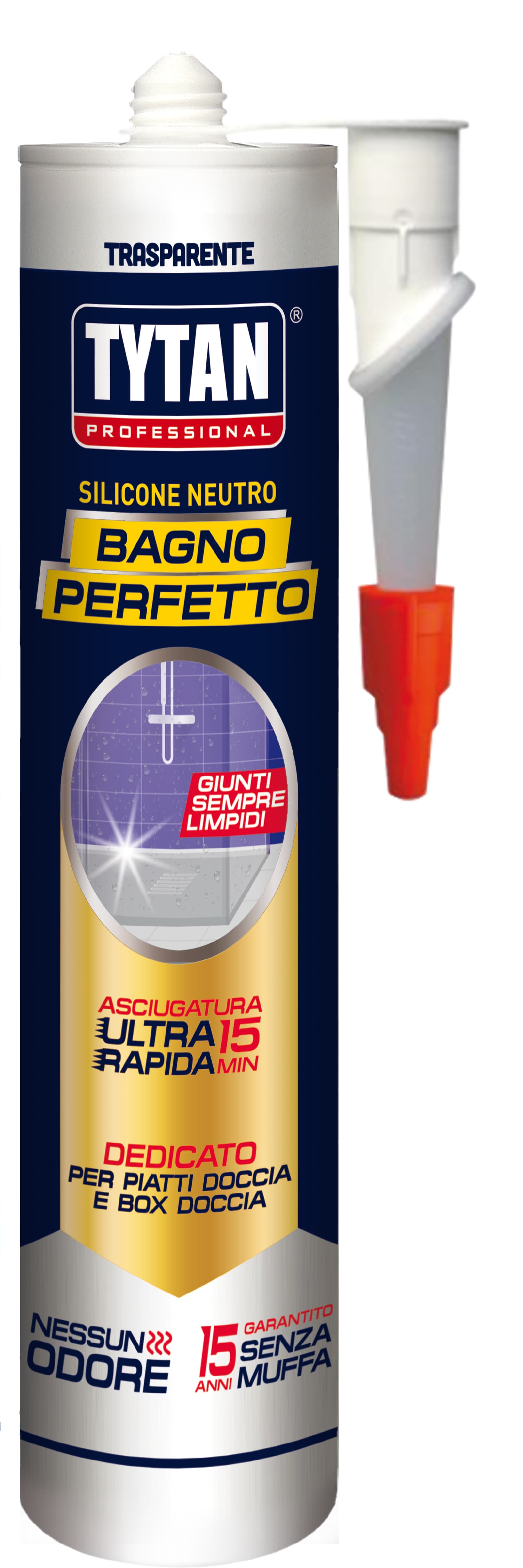 Silicone Neutro Bagno Perfetto Ml. 280 Trasparente 12 Pezzi Tytan - 2