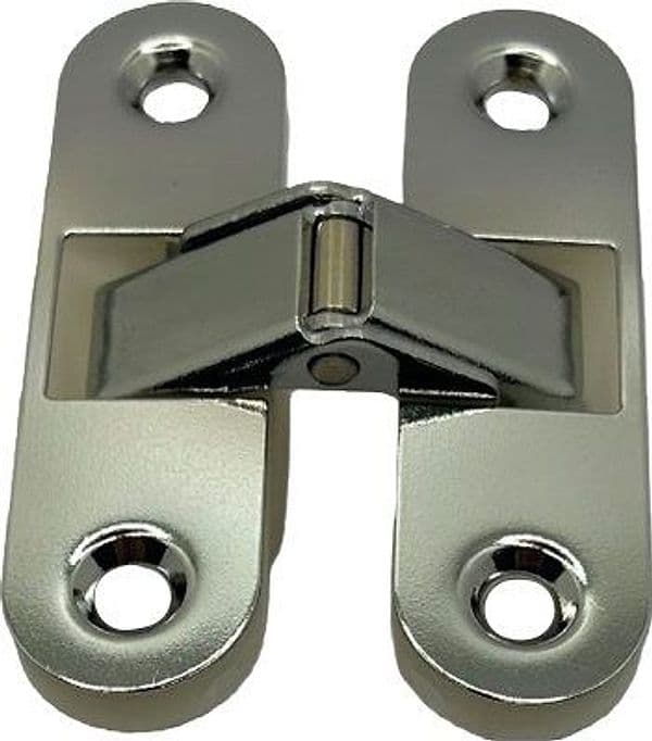 Cerniere Ovali Invisibili Cromo Lucido con Nylon Bianco 89 x 25 mm 5 Pezzi - 2