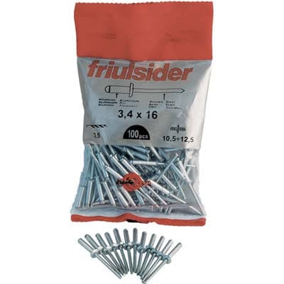 Rivetto a Strappo Alluminio Friulsider 4,0 x 10 mm 100 Pezzi - 2