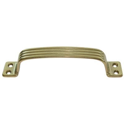 Maniglietta Mobili Rigata Ottone Lucido Int 140 mm 5 Pezzi - 2