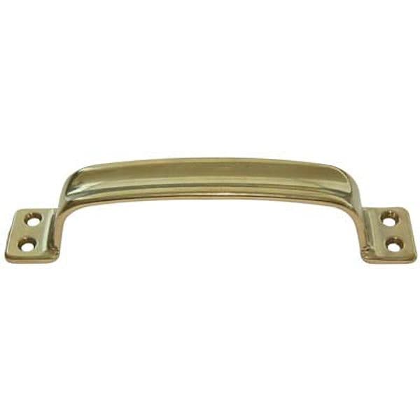 Maniglietta Mobili Scannellata Ottone Lucido Int 140 mm 5 Pezzi - 2