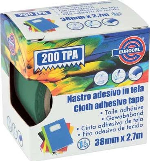 Nastro Adesivo Telato 200 Tpa Eurocel Verde 2,7 ml 38 mm 4 Pezzi - 2