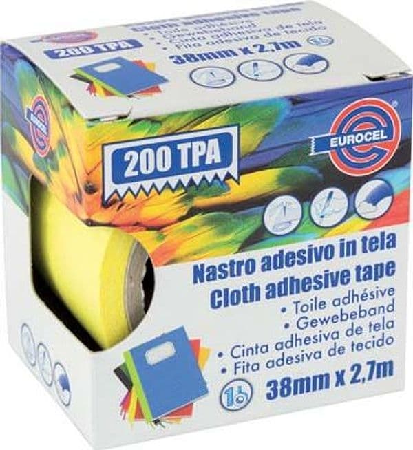 Nastro Adesivo Telato 200 Tpa Eurocel Giallo 2,7 ml 38 mm 4 Pezzi
