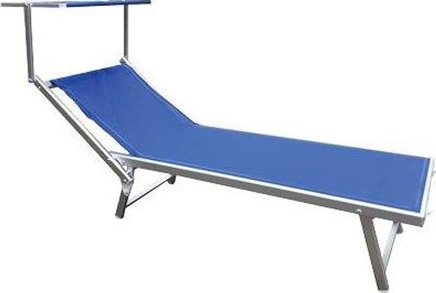Lettino Malibu Pool Domus Alluminio Text Blu H 71 x 188 cm 41 cm 2 Pezzi - 2