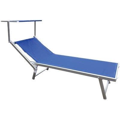 Lettino Malibu Pool Domus Alluminio Text Blu H 71 x 188 cm 41 cm 2 Pezzi - 2