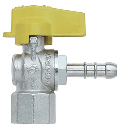 Valvola Sfera Gas a Squadra 585 Bugatti Ottone Nichelato Mm 8X½ F - 2