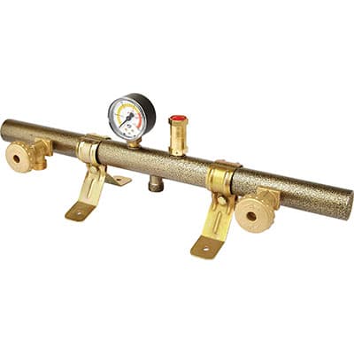 Centralina Tubolare per 2 Bombole Gas GPL Manometro con Valvola Sicurezza - 2