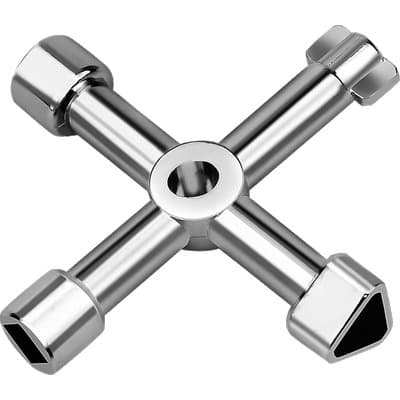 Chiave Multiuso Quadri Gas Acqua Elettricita Zama Nichelata 5 Pezzi - 2