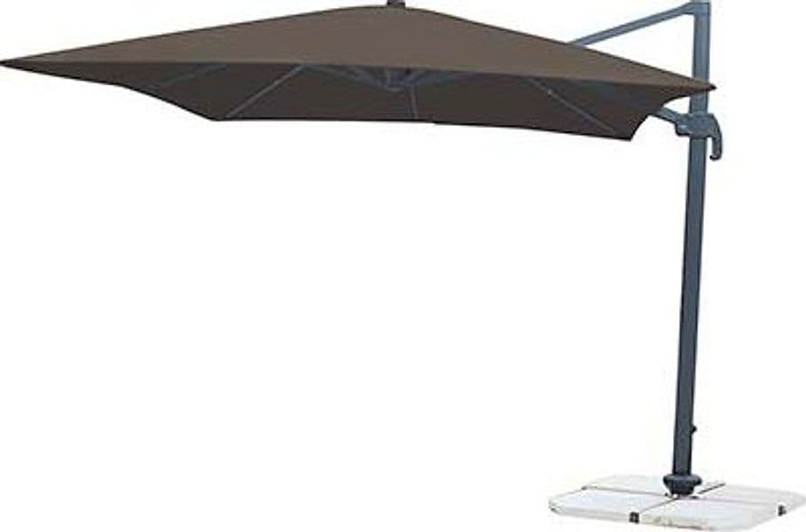 Ombrellone Palo Laterale Top Domus Alluminio Poly Tortora Mm 77X53 Mt 3X3 - 2