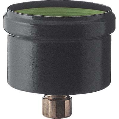 Tappo con Scarico Condensa Pellet Nero Opaco Save Cm 8 con Manicotto Ottone - 2