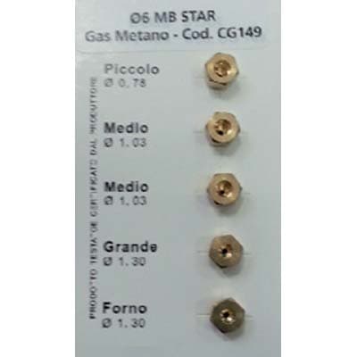 Ugelli Ricambio per Fornelli Gas Metano Ottone 5 Confezioni - 2