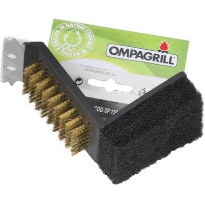 Spazzola Barbecue SP150 Ompagrill Spugna Abrasiva con Spazzola Ottone Cm 15 - 2