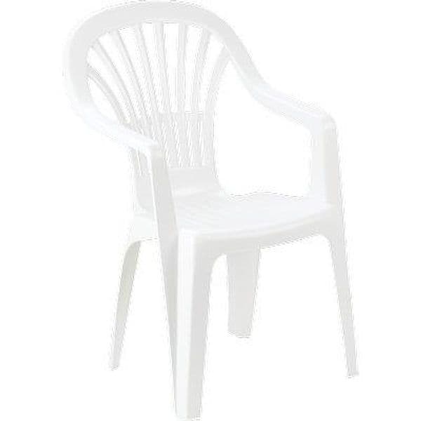 Sedia Zena con Braccioli Progarden Pp Bianco Cm 55X56 H.cm 90