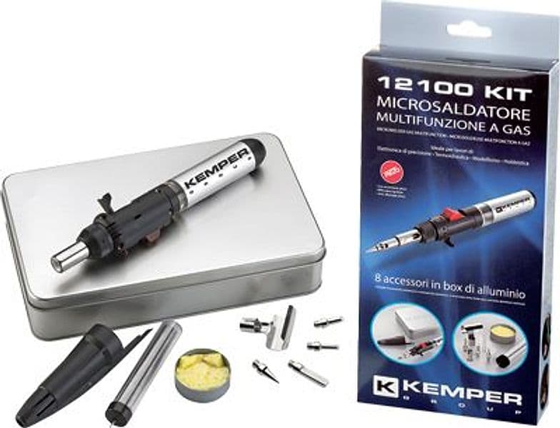 Saldatore Micro Ricaricabile 12100 Kit Kemper Piezo con Accessori - 2