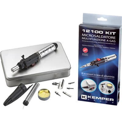 Saldatore Micro Ricaricabile 12100 Kit Kemper Piezo con Accessori - 2