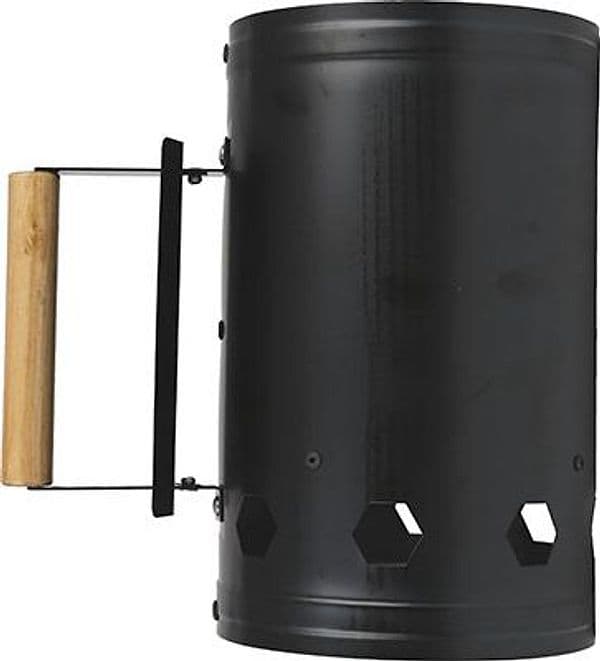 Ciminiera Accendi Carbonella Domus Acciaio Verniciato Legno Cm 16 H.cm 27,3 - 2