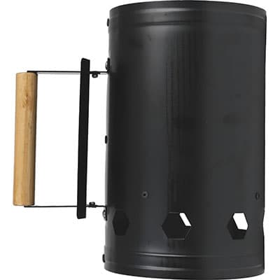 Ciminiera Accendi Carbonella Domus Acciaio Verniciato Legno Cm 16 H.cm 27,3 - 2