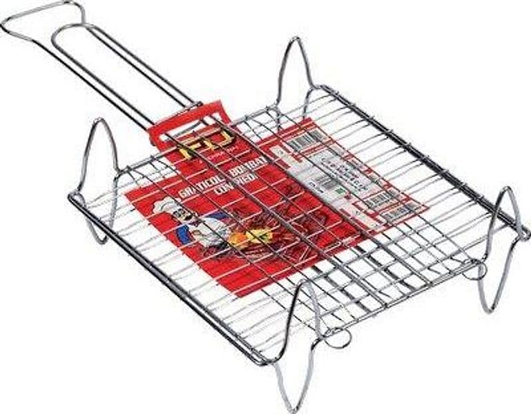 Graticola Barbecue a Rete Doppia Fd Acciaio Cromato Cm 45X40 - 2