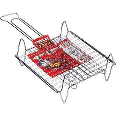Graticola Barbecue a Rete Doppia Fd Acciaio Cromato Cm 37X27 - 2