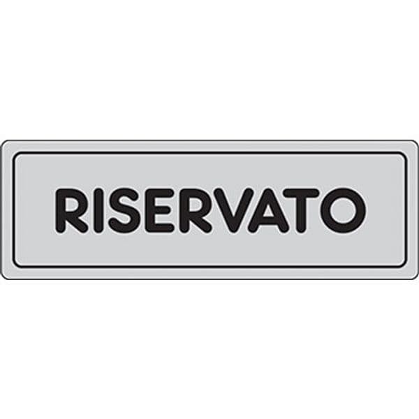 Targa Segnaletica Adesiva Riservato Vinile 15 x 5 cm 10 Pezzi - 2