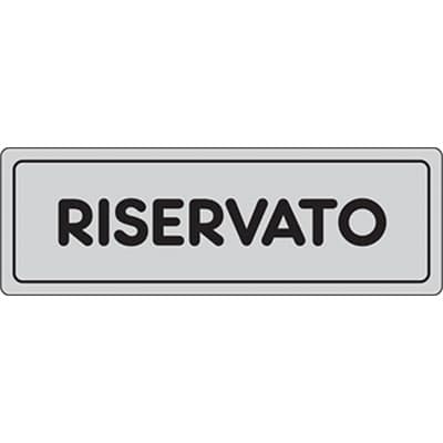 Targa Segnaletica Adesiva Riservato Vinile 15 x 5 cm 10 Pezzi - 2