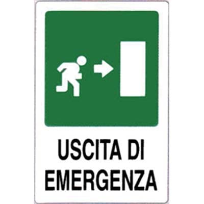 Targa Segnaletica Uscita Emergenza Dx Pp 20 x 30 cm 10 Pezzi - 2
