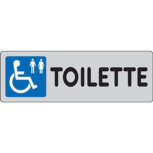 Targa Segnaletica Adesiva Toilette Disabili Vinile 15 x 5 cm 10 Pezzi - 2