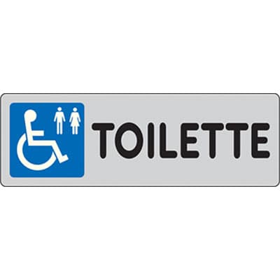 Targa Segnaletica Adesiva Toilette Disabili Vinile 15 x 5 cm 10 Pezzi - 2