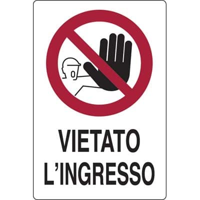 Targa Segnaletica Vietato Ingresso Pp 20 x 30 cm 10 Pezzi - 2