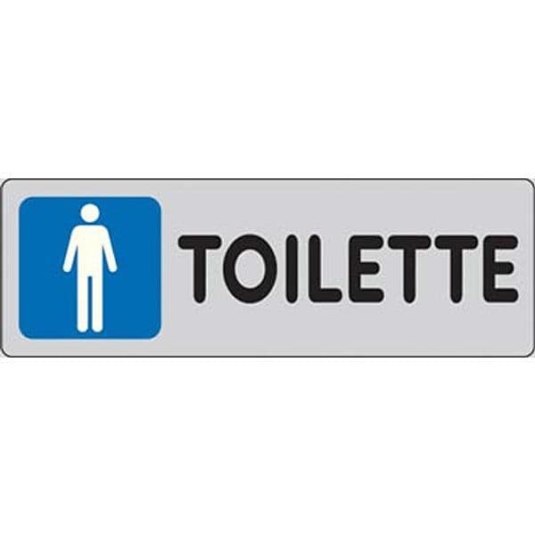 Targa Segnaletica Adesiva Toilette Uomo Vinile 15 x 5 cm 10 Pezzi - 2