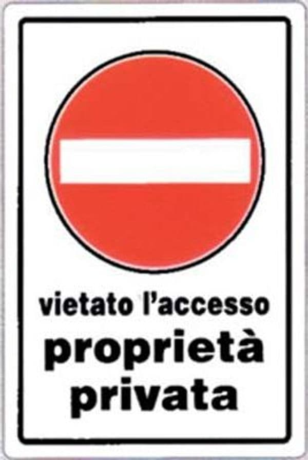 Targa Segnaletica Divieto Accesso Proprieta Priv Pp 20 x 30 cm 10 Pezzi - 2