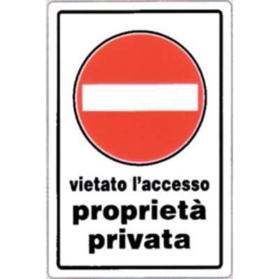 Targa Segnaletica Divieto Accesso Proprieta Priv Pp 20 x 30 cm 10 Pezzi - 2