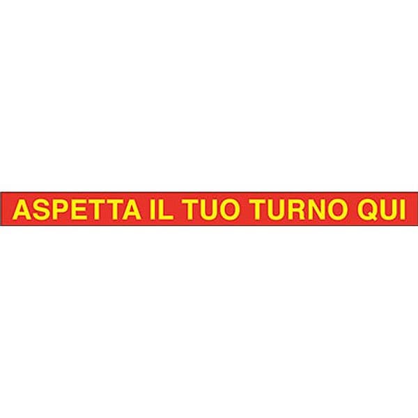 Targa Segnaletica Covid Adesiva Aspetta Turno Qui Vinile Cm 100X7 - 2